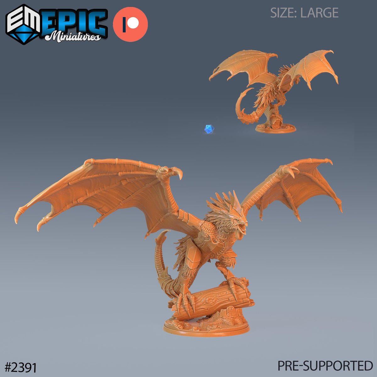 Cockatrice Classic Option #2391 front DND miniature Forest of Wonders 16k resin