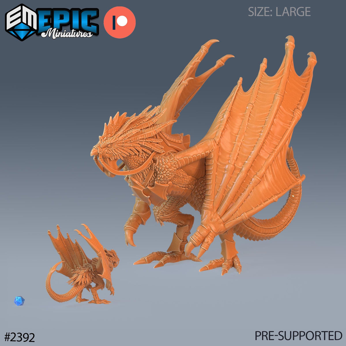 Cockatrice Classic Option #2392 front DND miniature Forest of Wonders 16k resin