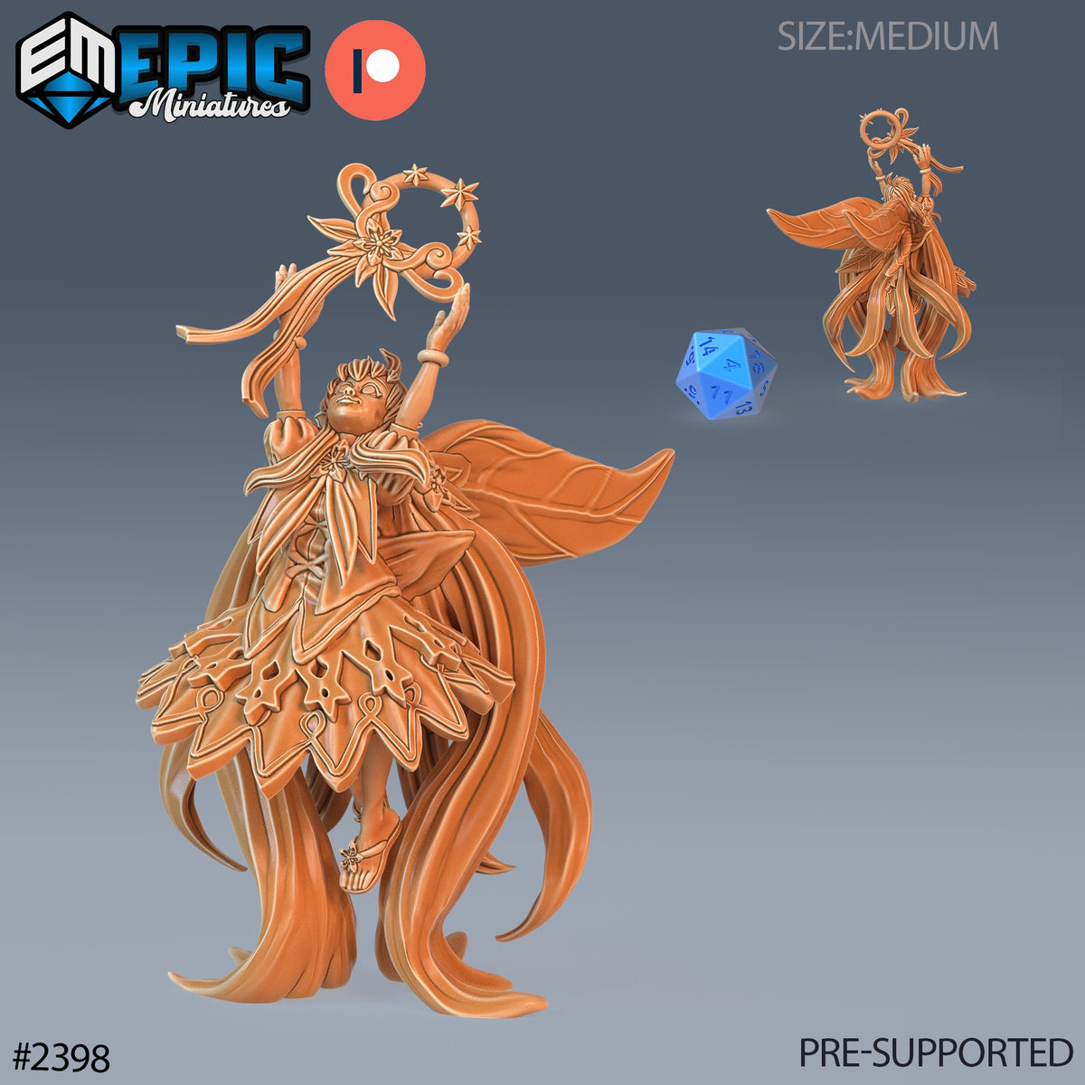 Flower Pixie Option #2398 front DND miniature Forest of Wonders 16k resin