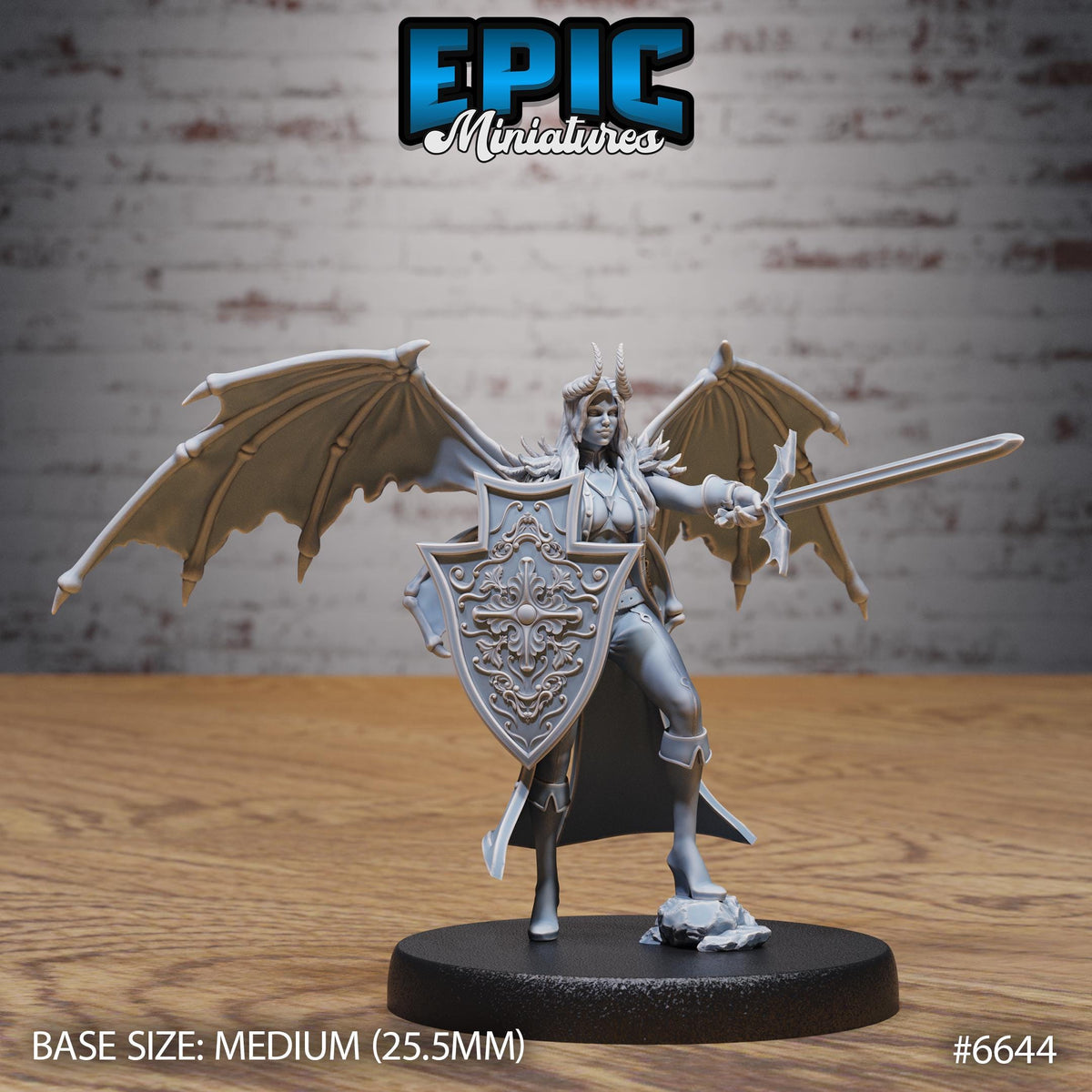 Fallen Angel Option #6644 front DND miniature Devil Empire 16k resin
