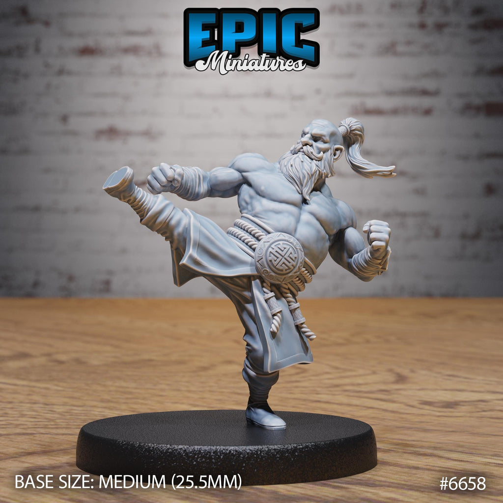 Dwarf Monk Option #6658 front DND miniature Secretive East 16k resin