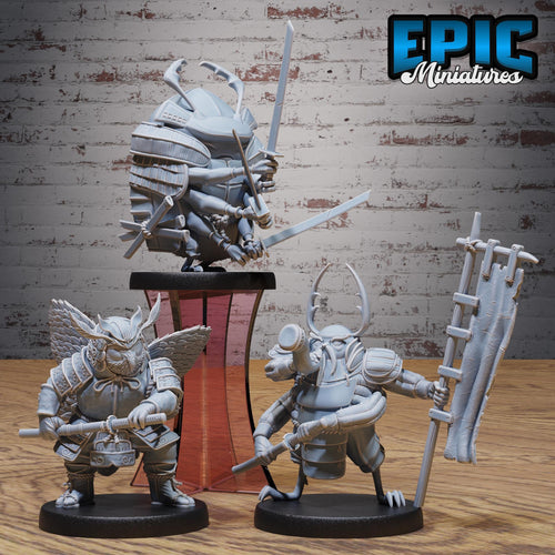 Beetle Moth Insect Samurai Set of 3 DND miniatures group photo Secretive East