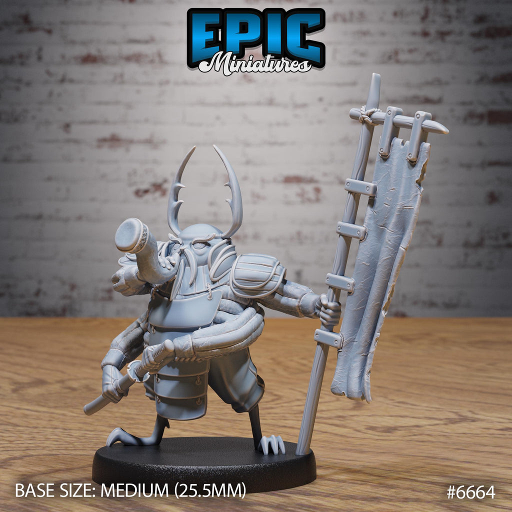 Beetle Moth Insect Samurai Option #6664 front DND miniature Secretive East 16k resin