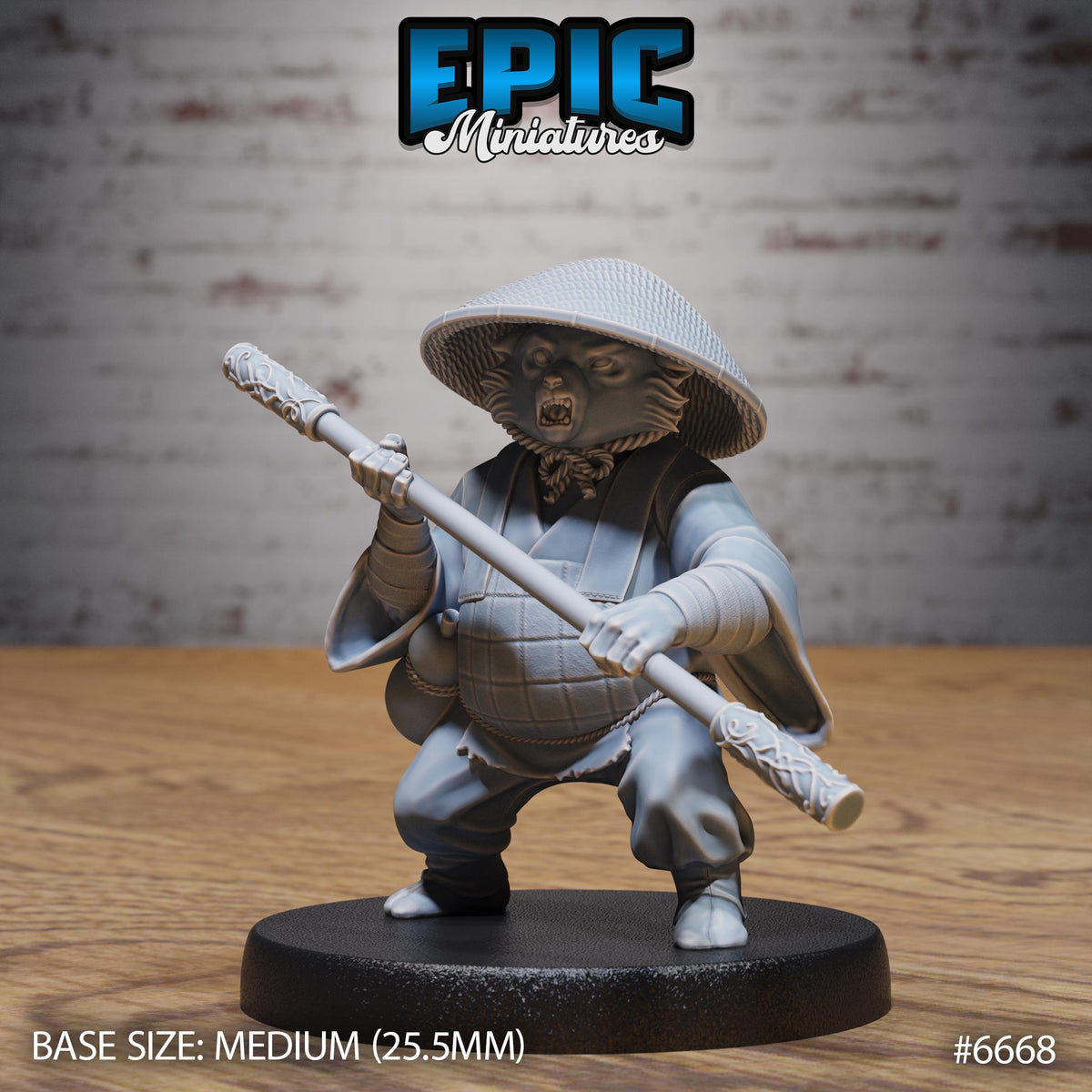 Red Panda Monk Option #6668 front DND miniature Secretive East 16k resin