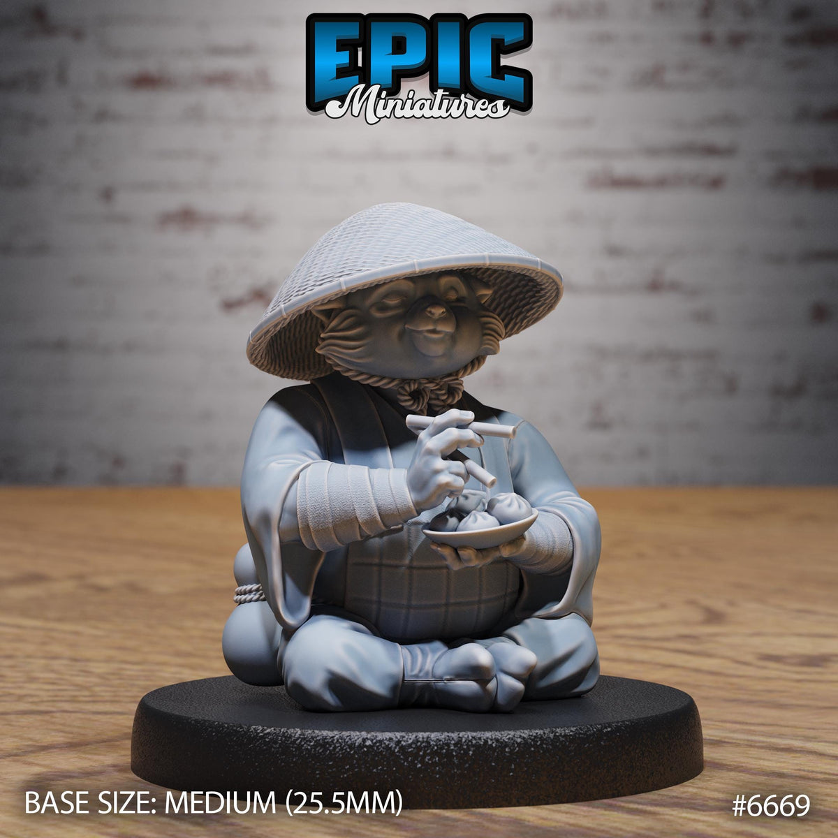 Red Panda Monk Option #6669 front DND miniature Secretive East 16k resin