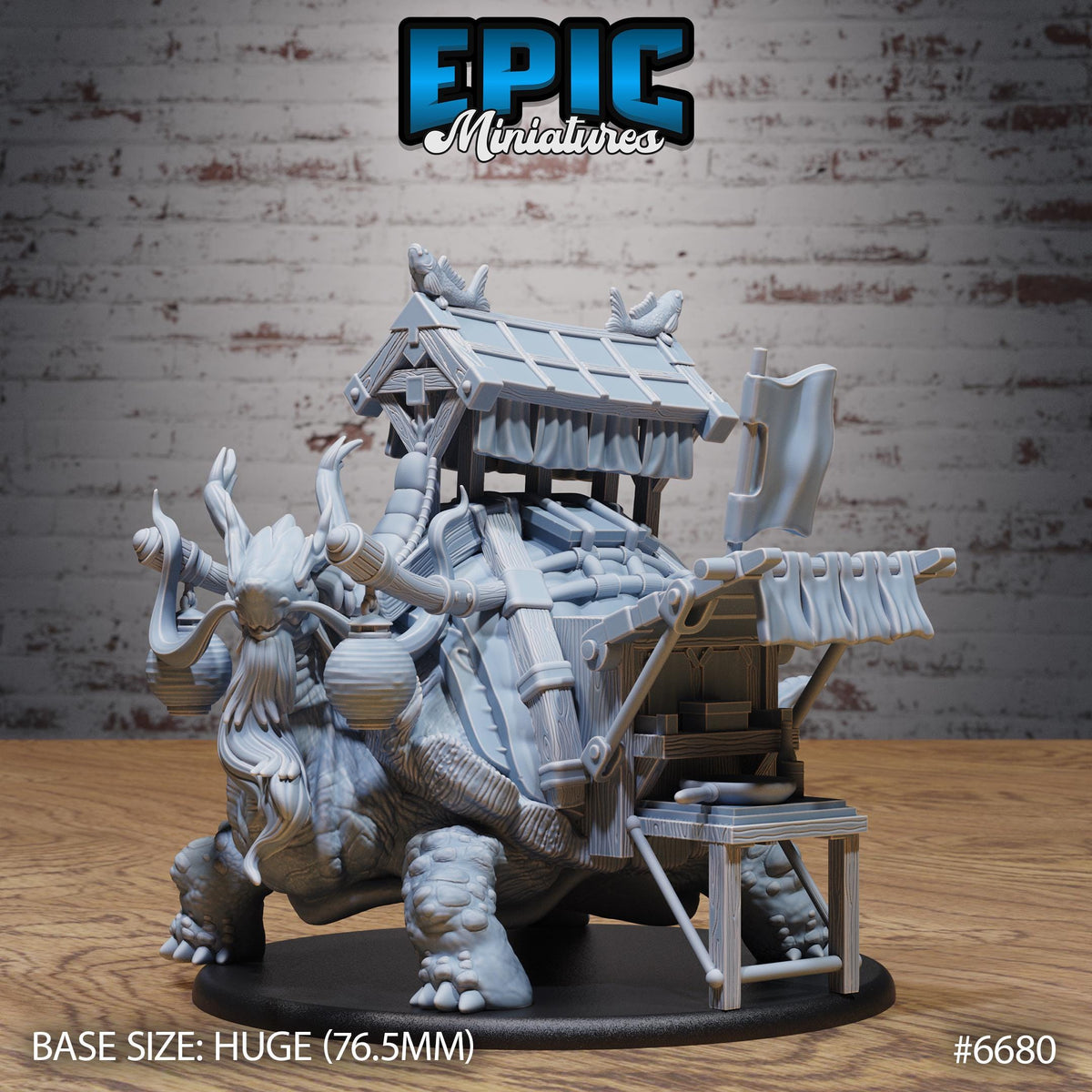 Old Tortoise Option #6680 front DND miniature Secretive East 16k resin