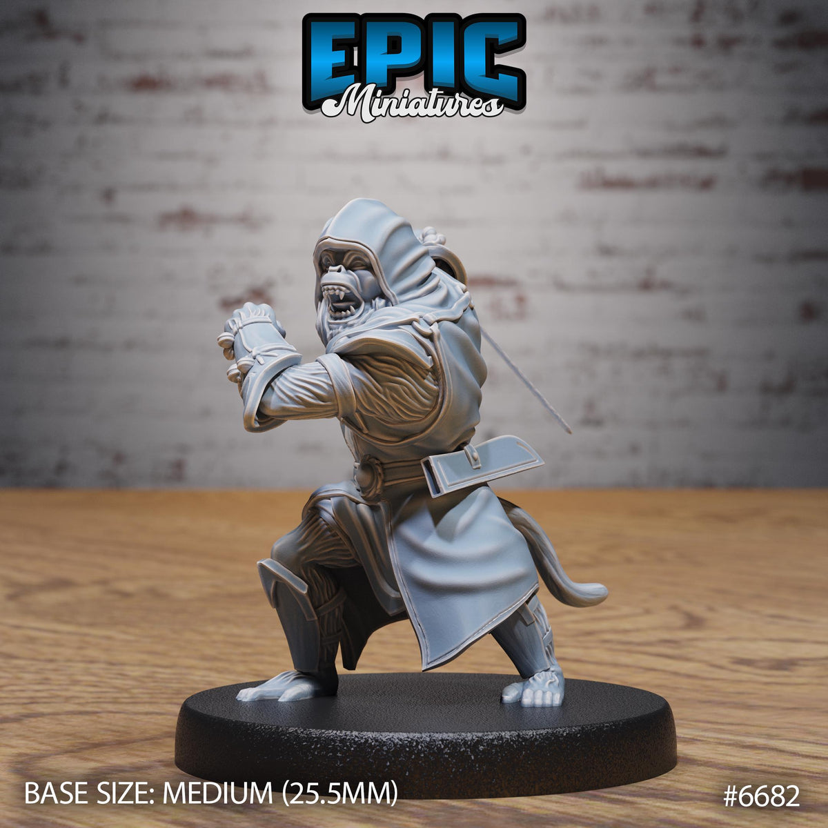 Wukong Folk Ranger Option #6682 front DND miniature Secretive East 16k resin