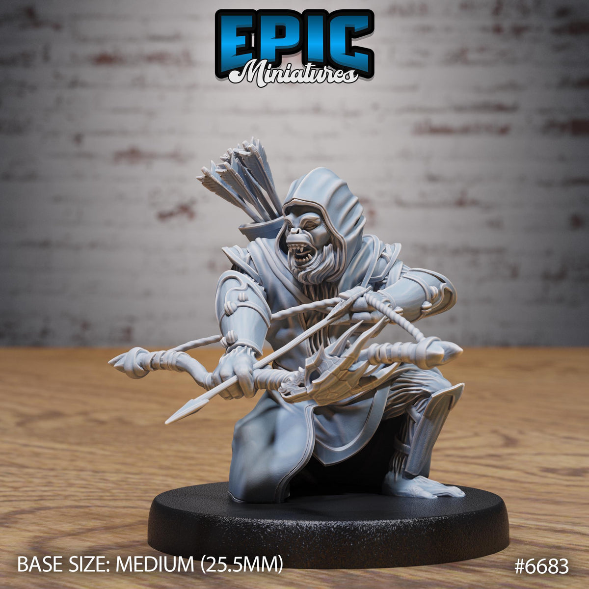 Wukong Folk Ranger Option #6683 front DND miniature Secretive East 16k resin