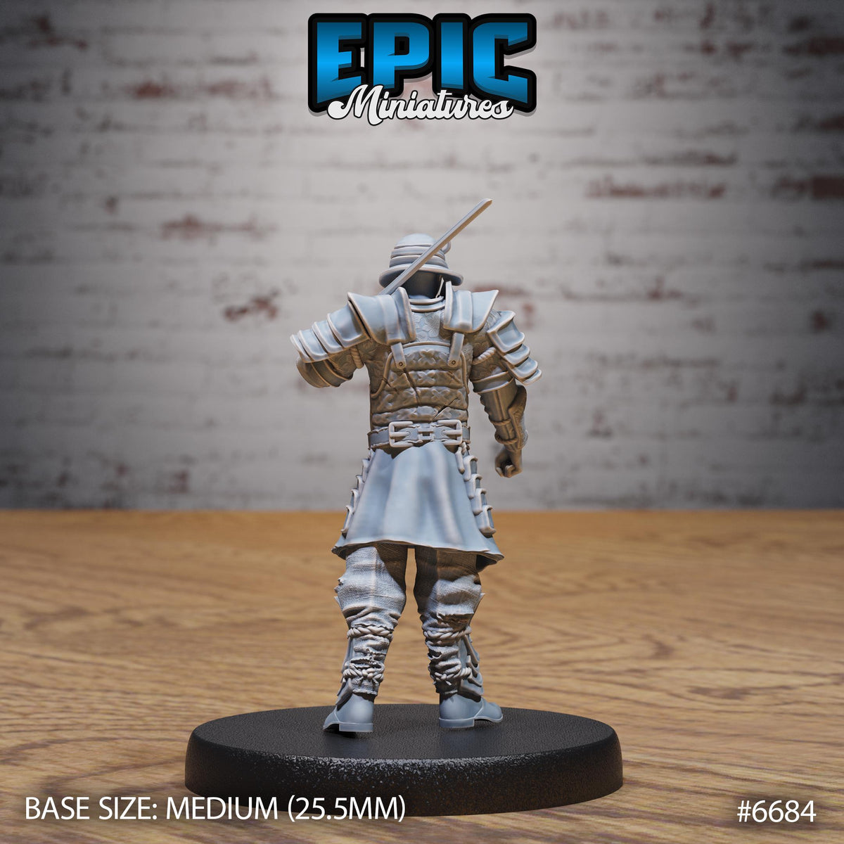 Half-Blood Samurai Option #6684 back DND miniature Secretive East 16k resin