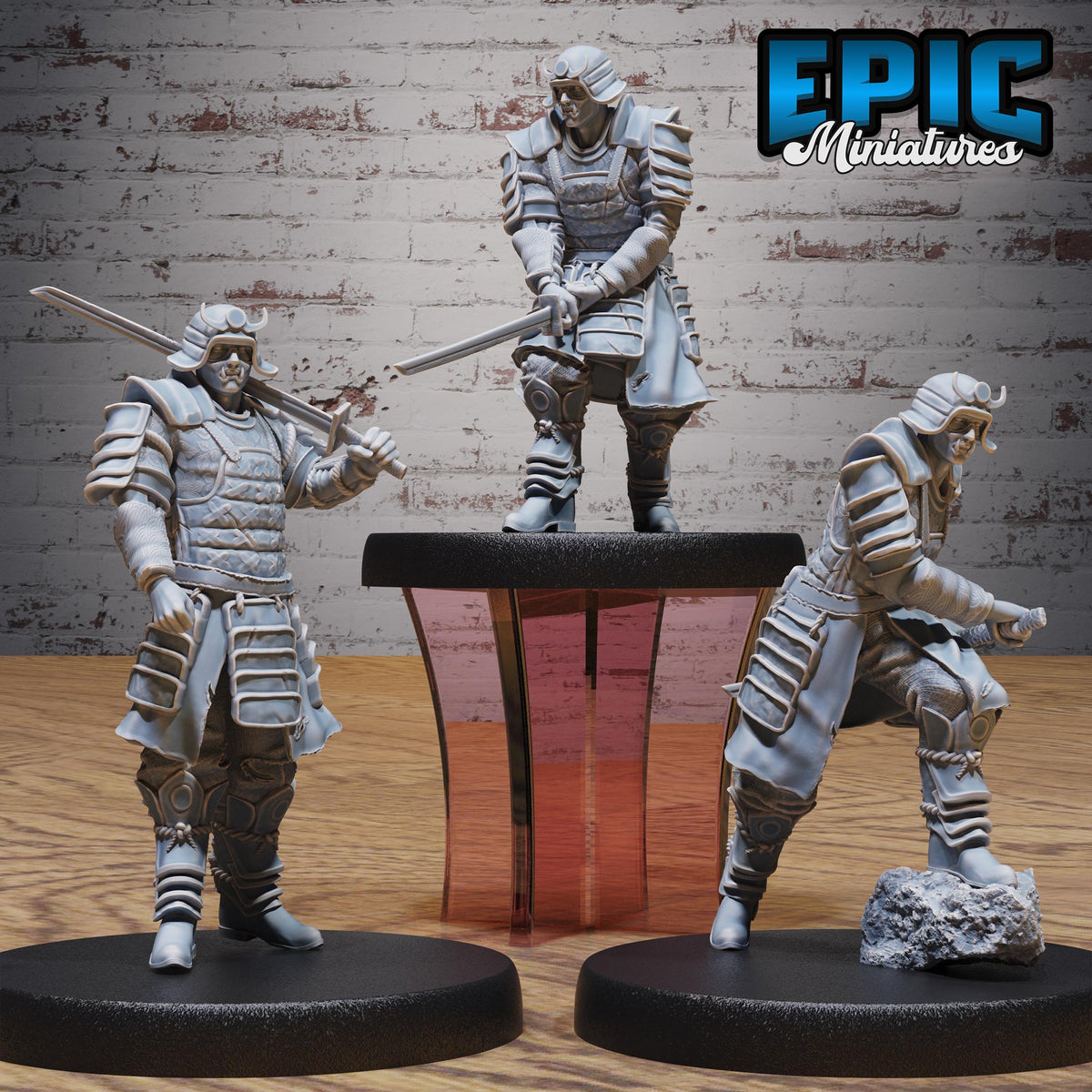 Half-Blood Samurai Set of 3 DND miniatures group photo Secretive East