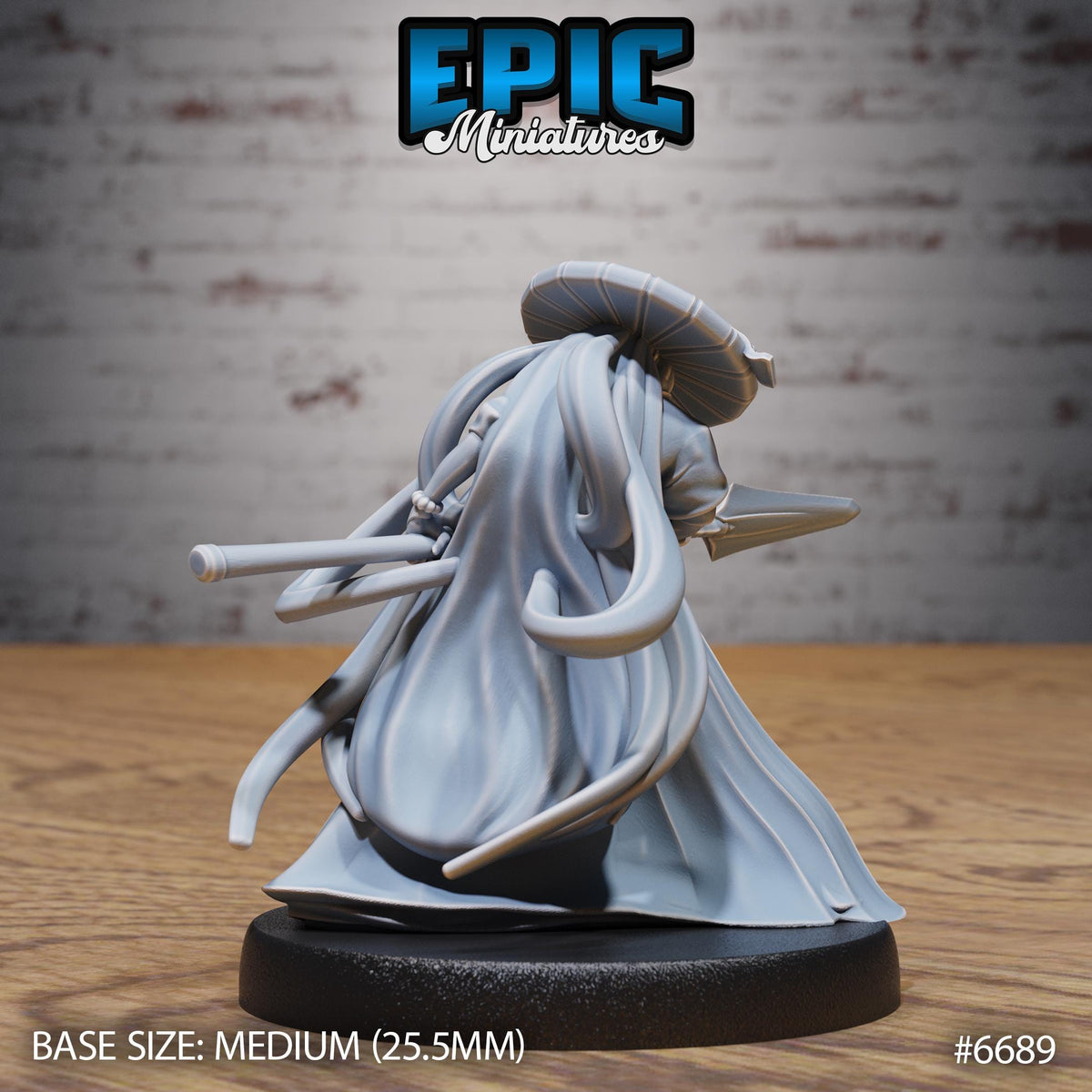 Immortal Monk Option #6689 back DND miniature Secretive East 16k resin