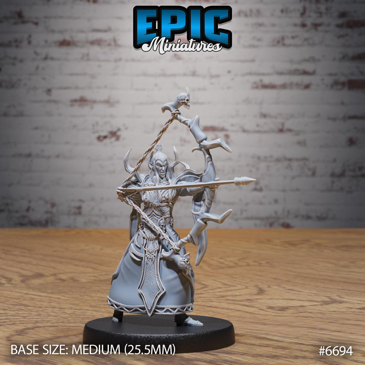 Dark Elf Emperor Option #6694 front DND miniature Secretive East 16k resin