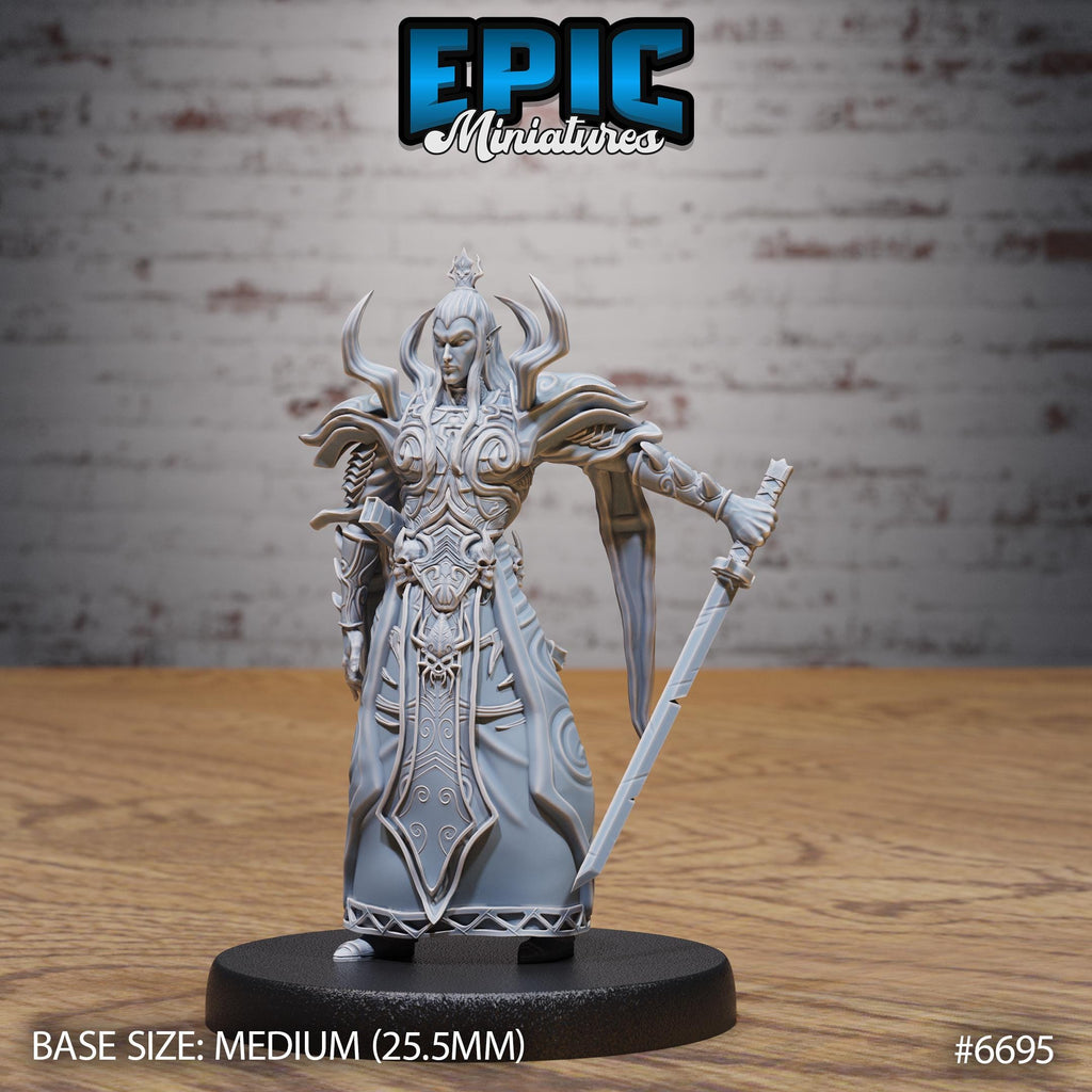 Dark Elf Emperor Option #6695 front DND miniature Secretive East 16k resin