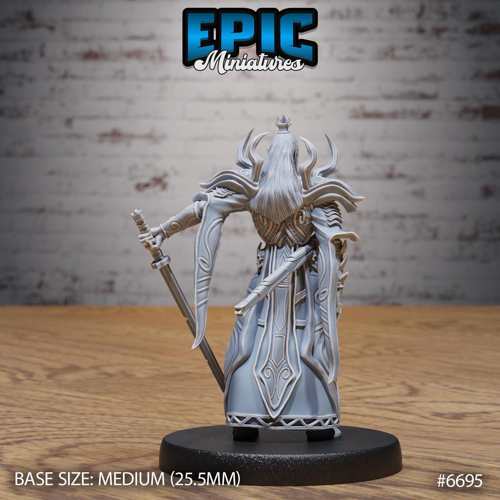 Dark Elf Emperor Option #6695 back DND miniature Secretive East 16k resin