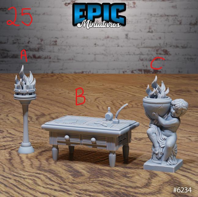 Heavenly Scatter Part 3 of 3 Option 25 B front DND miniature Heavenly Battle 16k resin