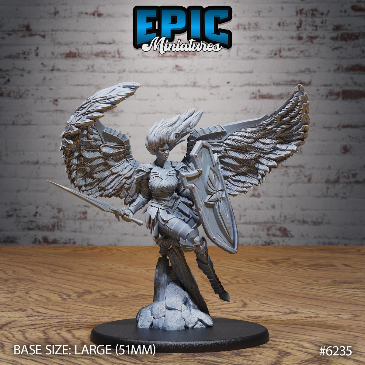 Solar Lady Angel Option #6235 front DND miniature Heavenly Battle 16k resin