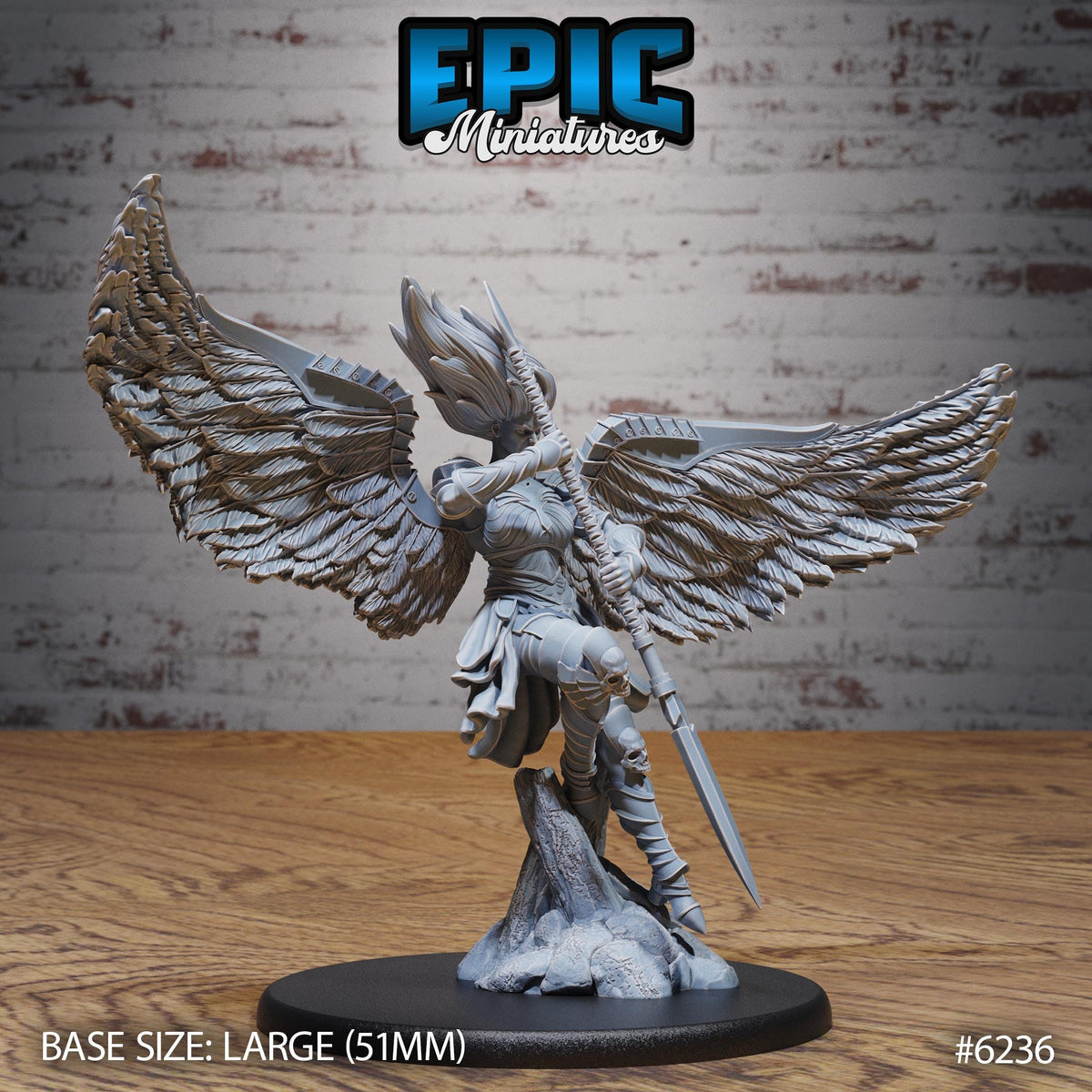 Solar Lady Angel Option #6236 front DND miniature Heavenly Battle 16k resin