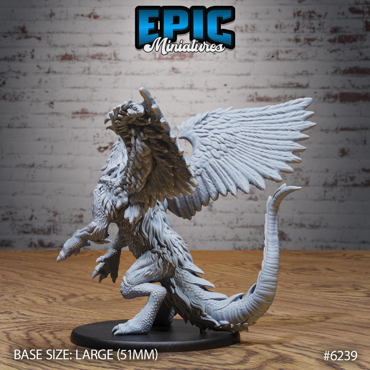 Noble Griffin Sets of 3 Option 2 Wild front DND miniature Heavenly Battle 16k resin