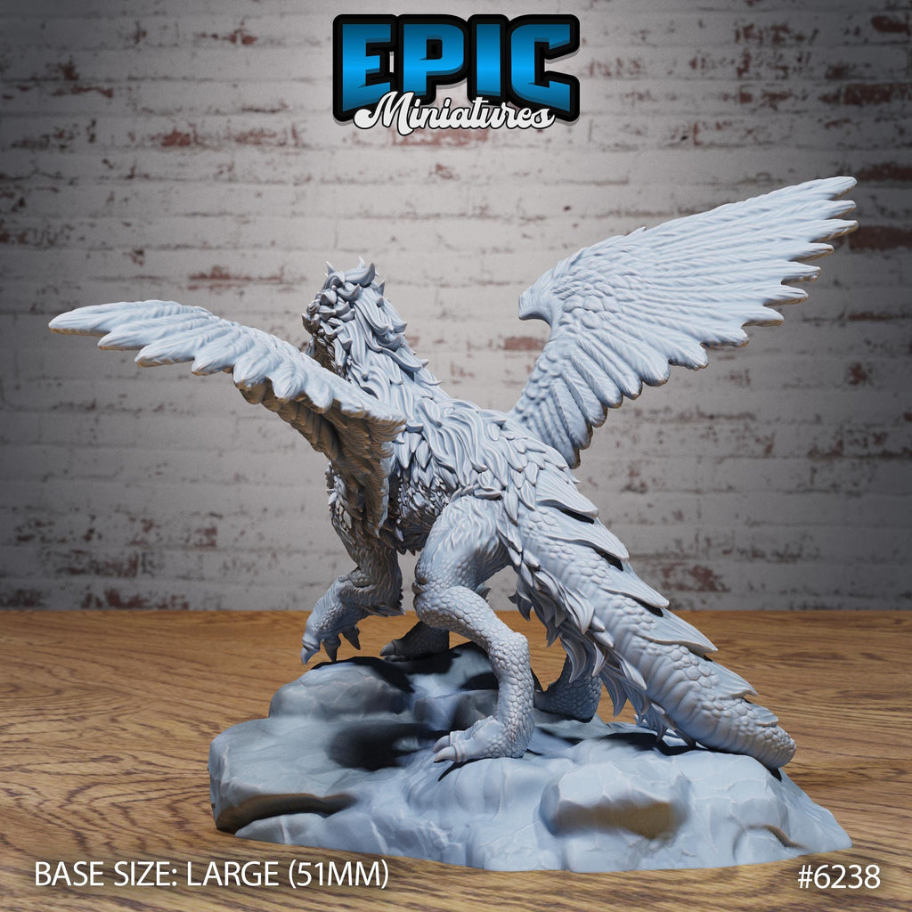 Noble Griffin Sets of 3 Option 3 Mounted front DND miniature Heavenly Battle 16k resin