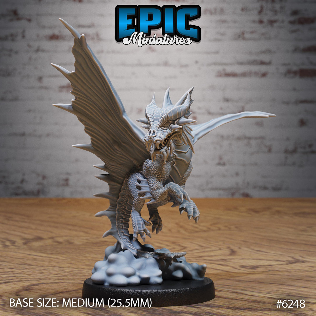 Gold Dragon Wyrmling Option #6248 front DND miniature Heavenly Battle 16k resin