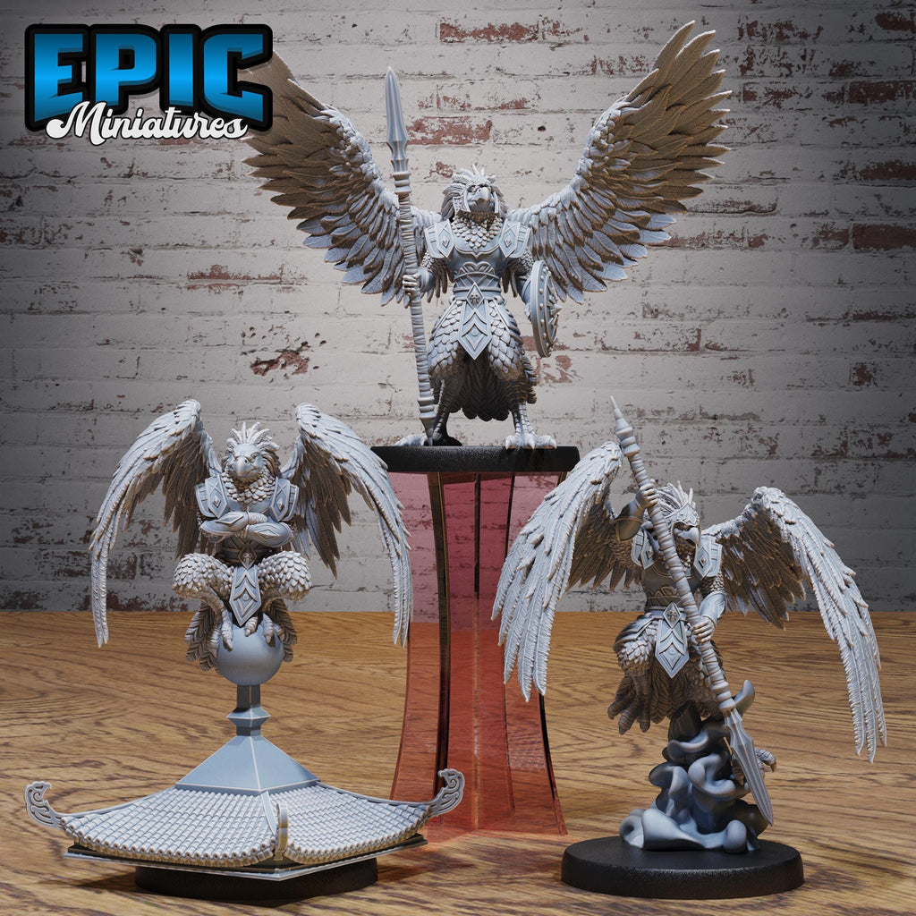 Eagle Folk Fighter Set of 3 DND miniatures group photo Heavenly Battle