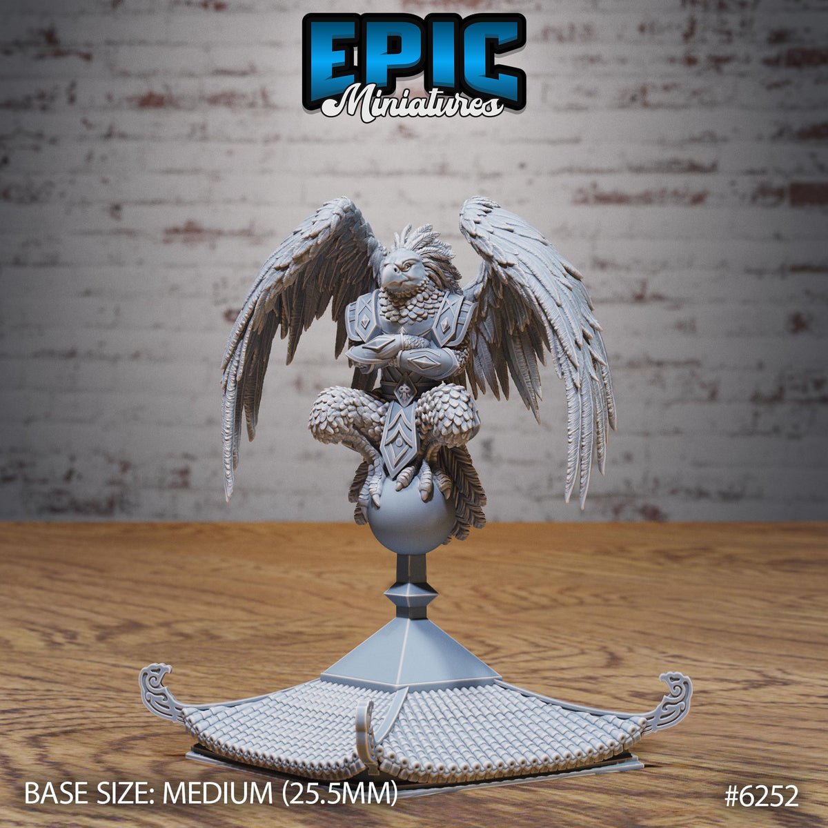 Eagle Folk Fighter Option #6252 front DND miniature Heavenly Battle 16k resin