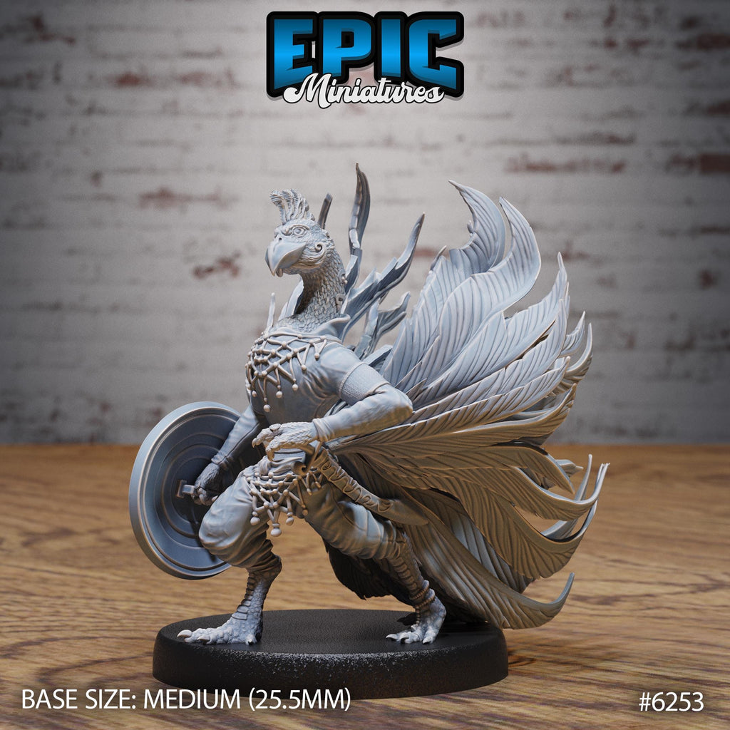 Peacock Folk Option #6253 front DND miniature Heavenly Battle 16k resin