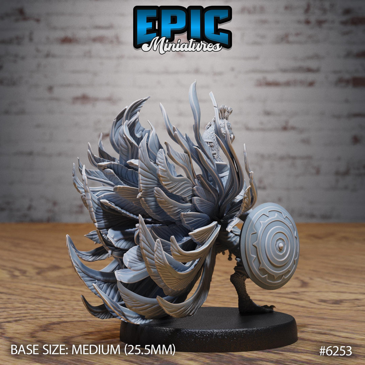 Peacock Folk Option #6253 back DND miniature Heavenly Battle 16k resin