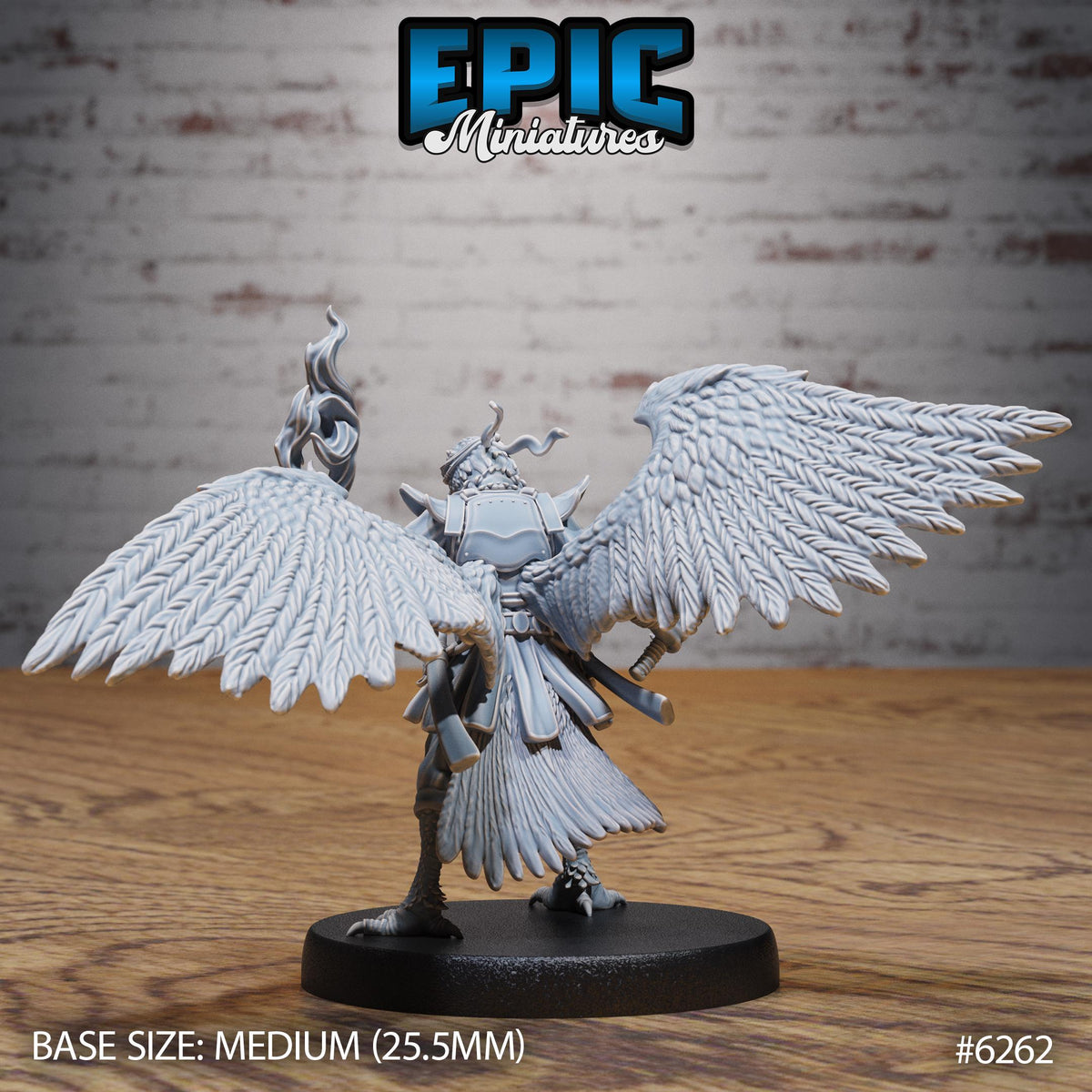 Hawk Folk Option 1 Seeing front DND miniature Heavenly Battle 16k resin