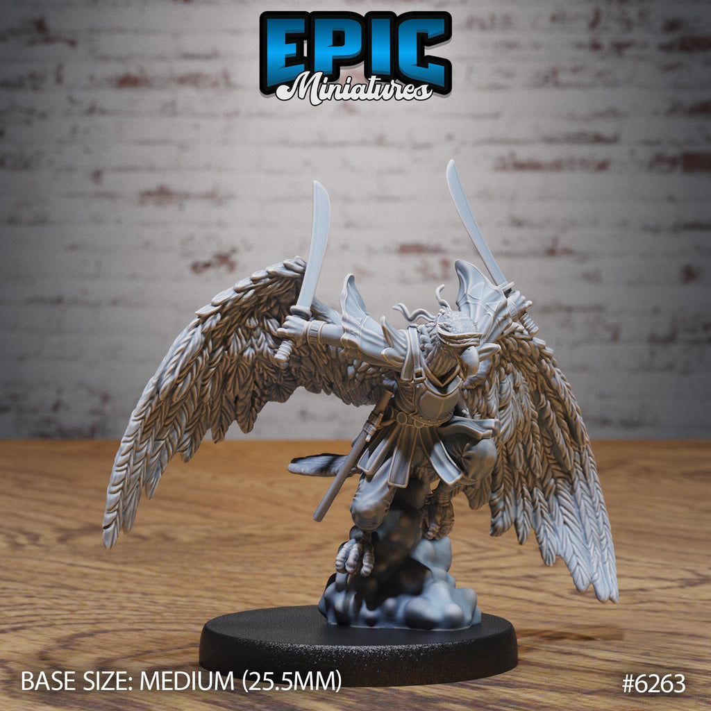 Hawk Folk Option 2 Blindfold back DND miniature Heavenly Battle 16k resin