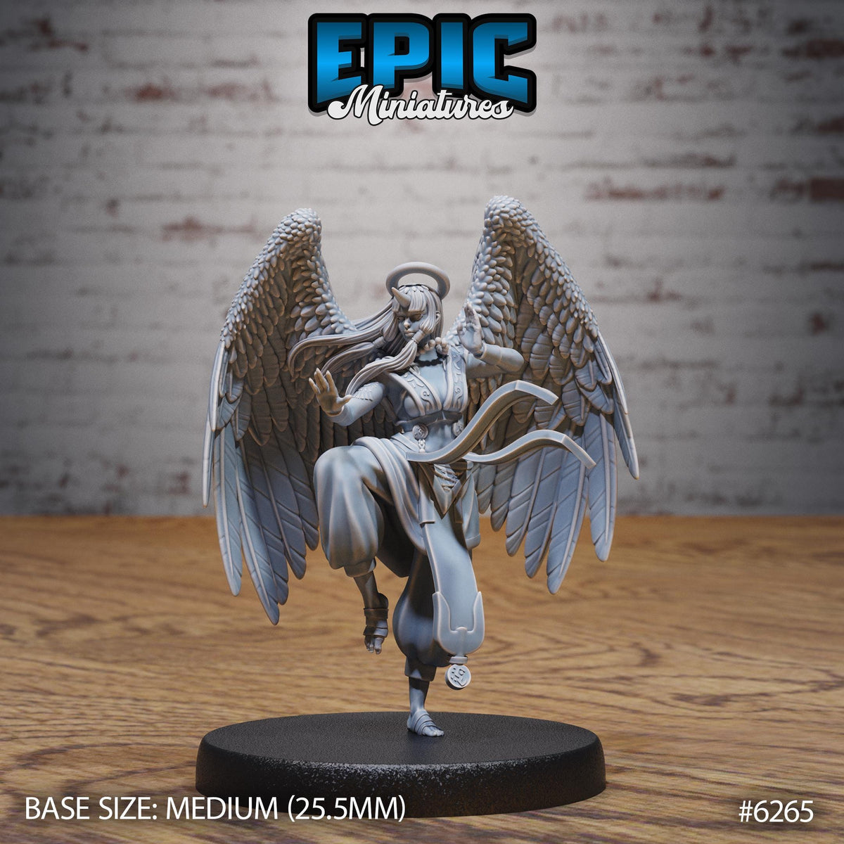 Angel Monk Option #6265 front DND miniature Heavenly Battle 16k resin