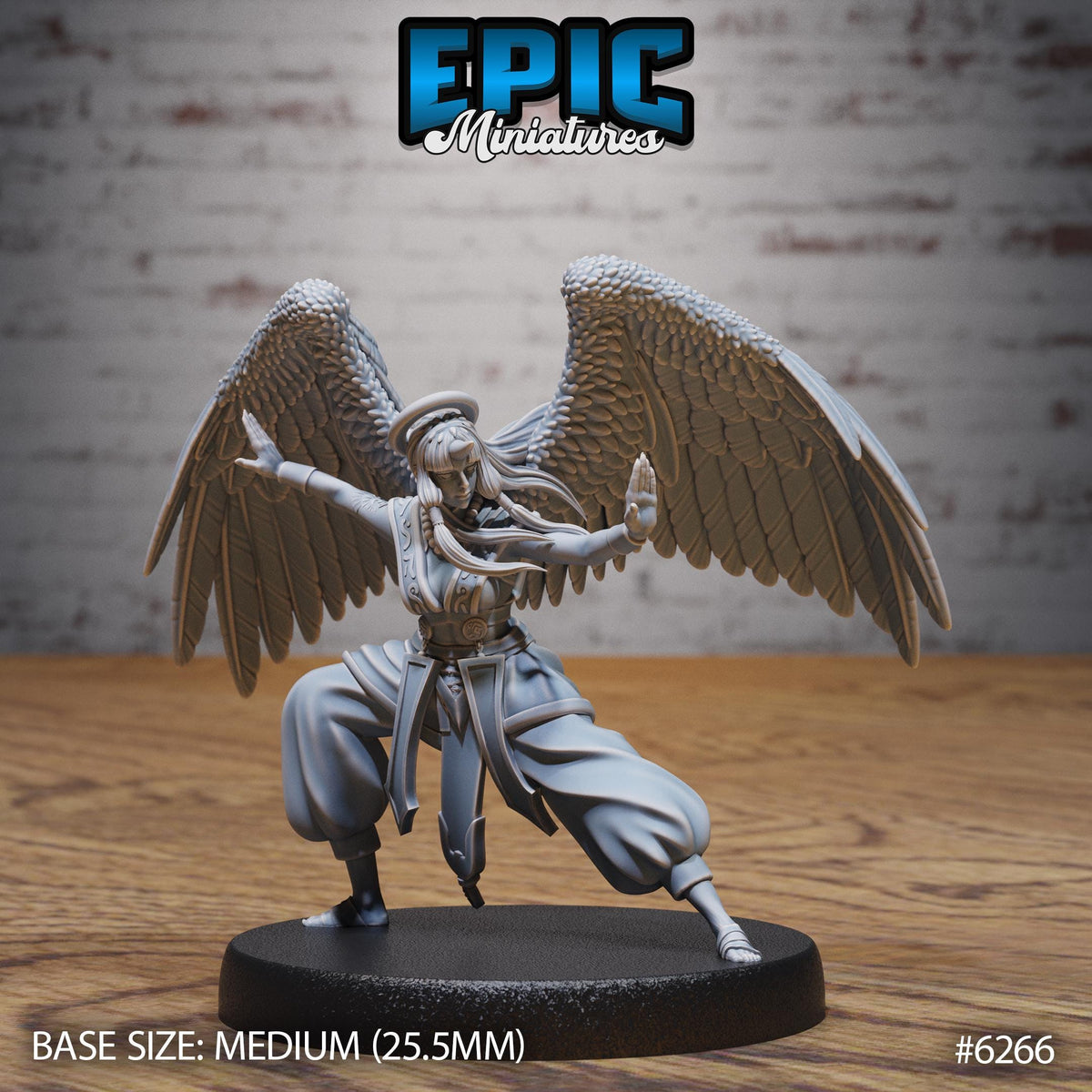 Angel Monk Option #6266 front DND miniature Heavenly Battle 16k resin