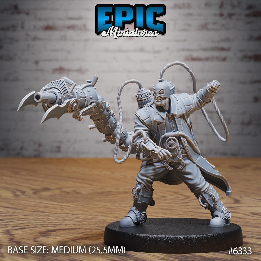 Mad Scorpion Professor Option #6333 front DND miniature Construct Laboratory 16k resin
