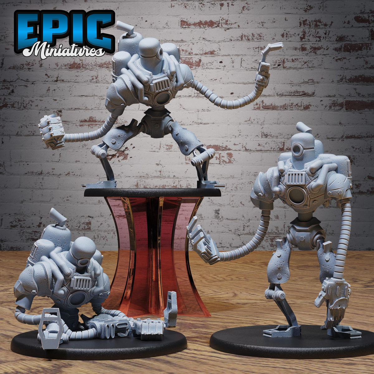 Construct Golem Set of 3 DND miniatures group photo Construct Laboratory