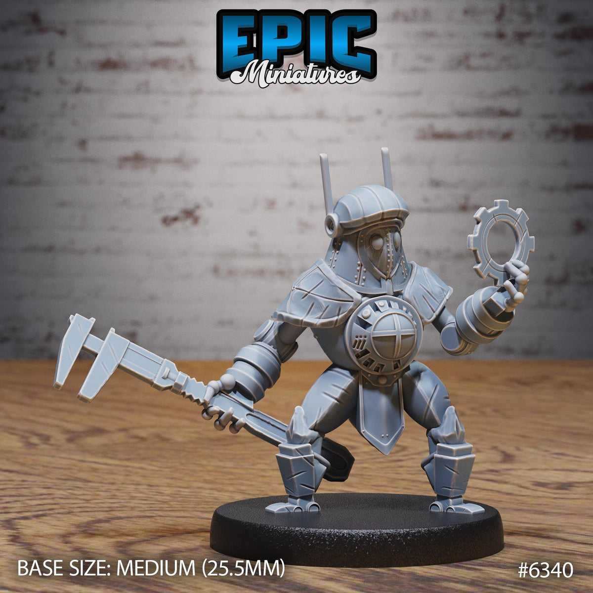 Clockwork Tinkerer Option #6340 front DND miniature Construct Laboratory 16k resin