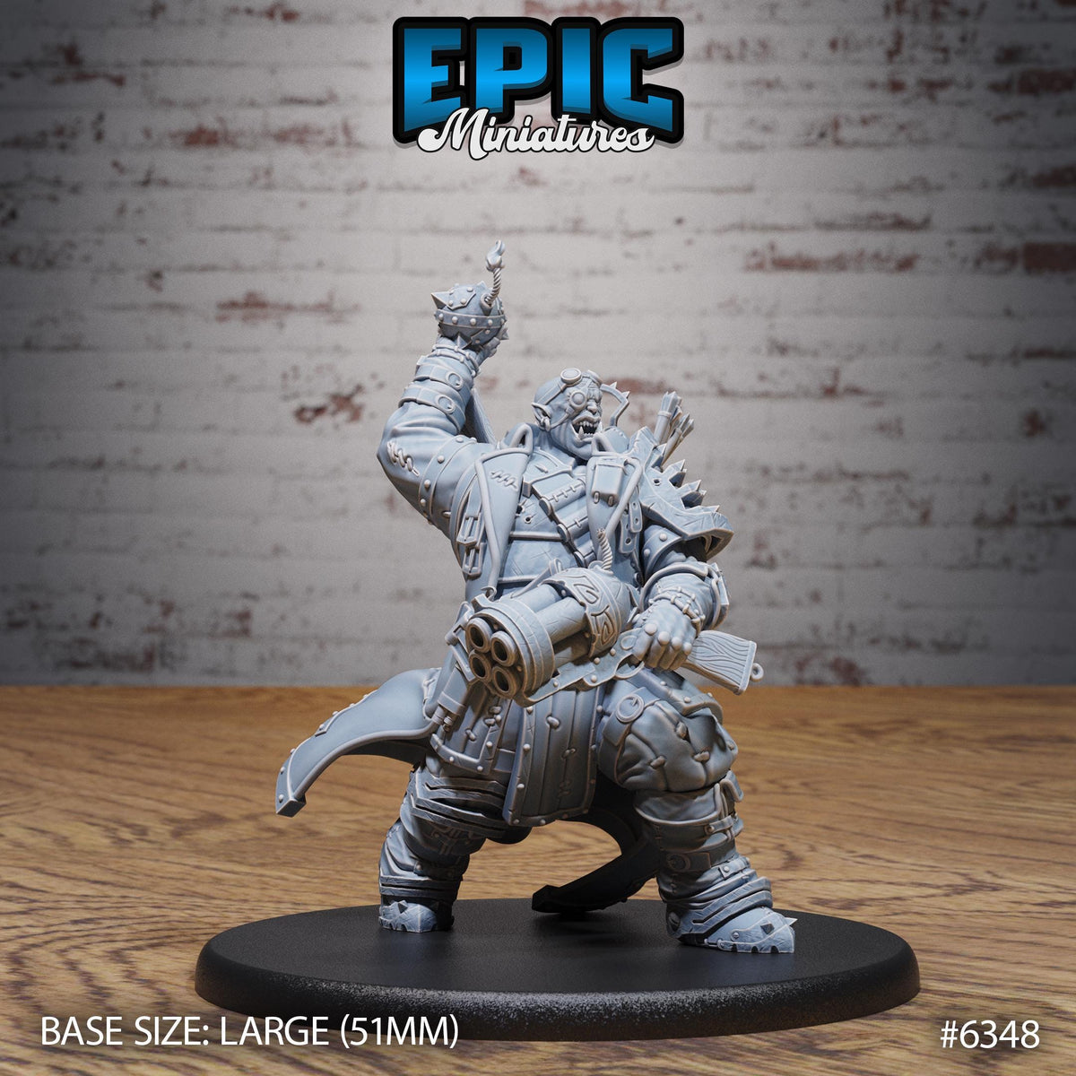 Ogre Gunslinger Option #6348 front DND miniature Construct Laboratory 16k resin