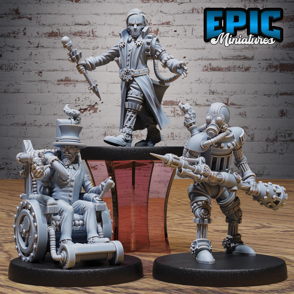 Geartown Citizen Set of 3 DND miniatures group photo Construct Laboratory