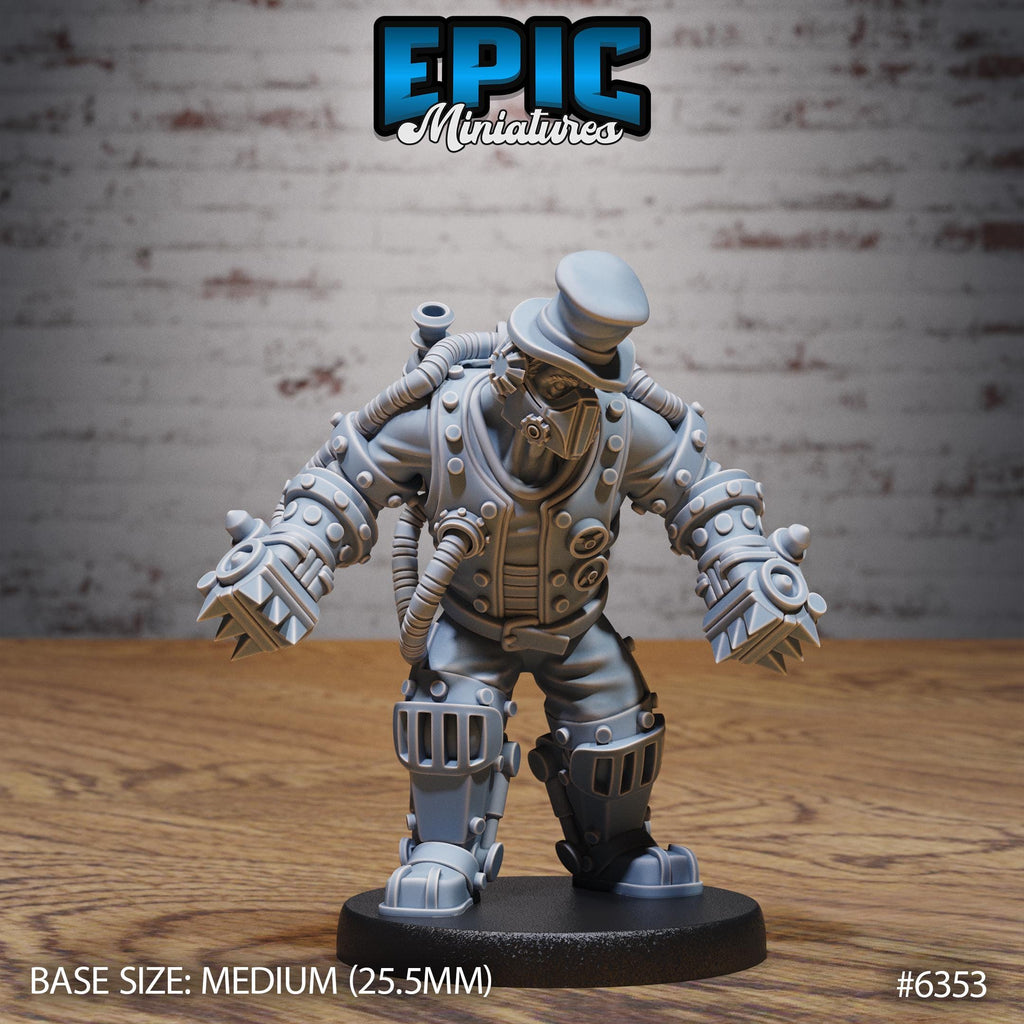 Mecha Powersuit Powersuit Brawler front DND miniature Construct Laboratory 16k resin