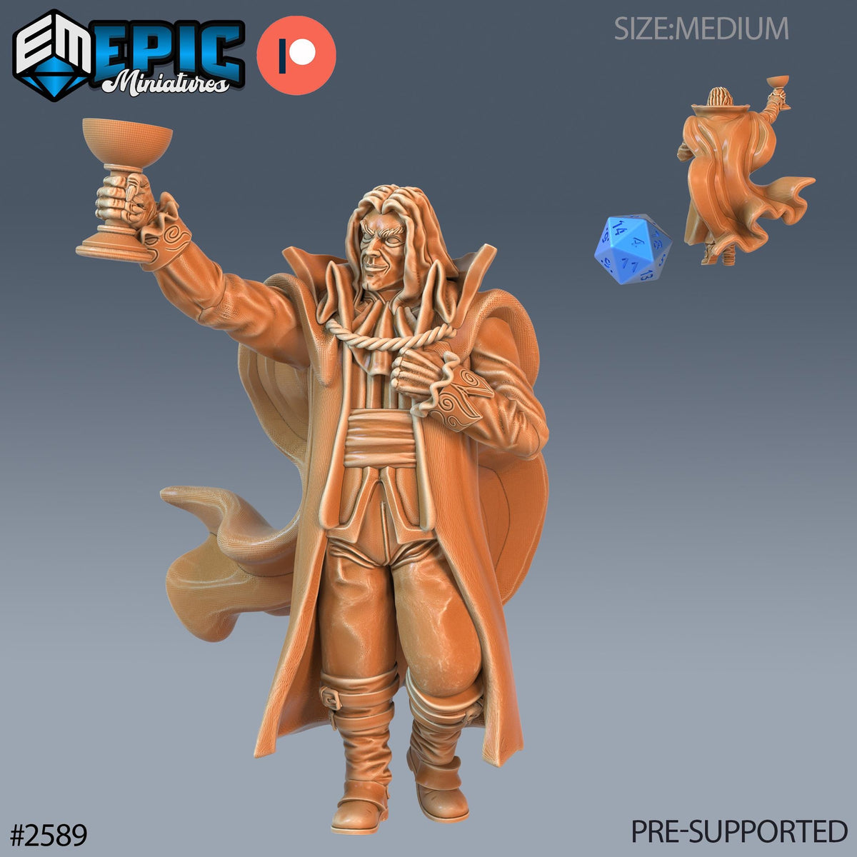 Vampire Baron Option #2589 front DND miniature Vampires Curse 16k resin