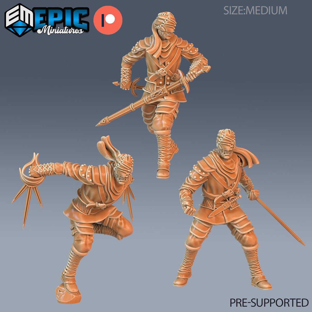 Vampire Assassin Set of 3 DND miniatures group photo Vampires Curse