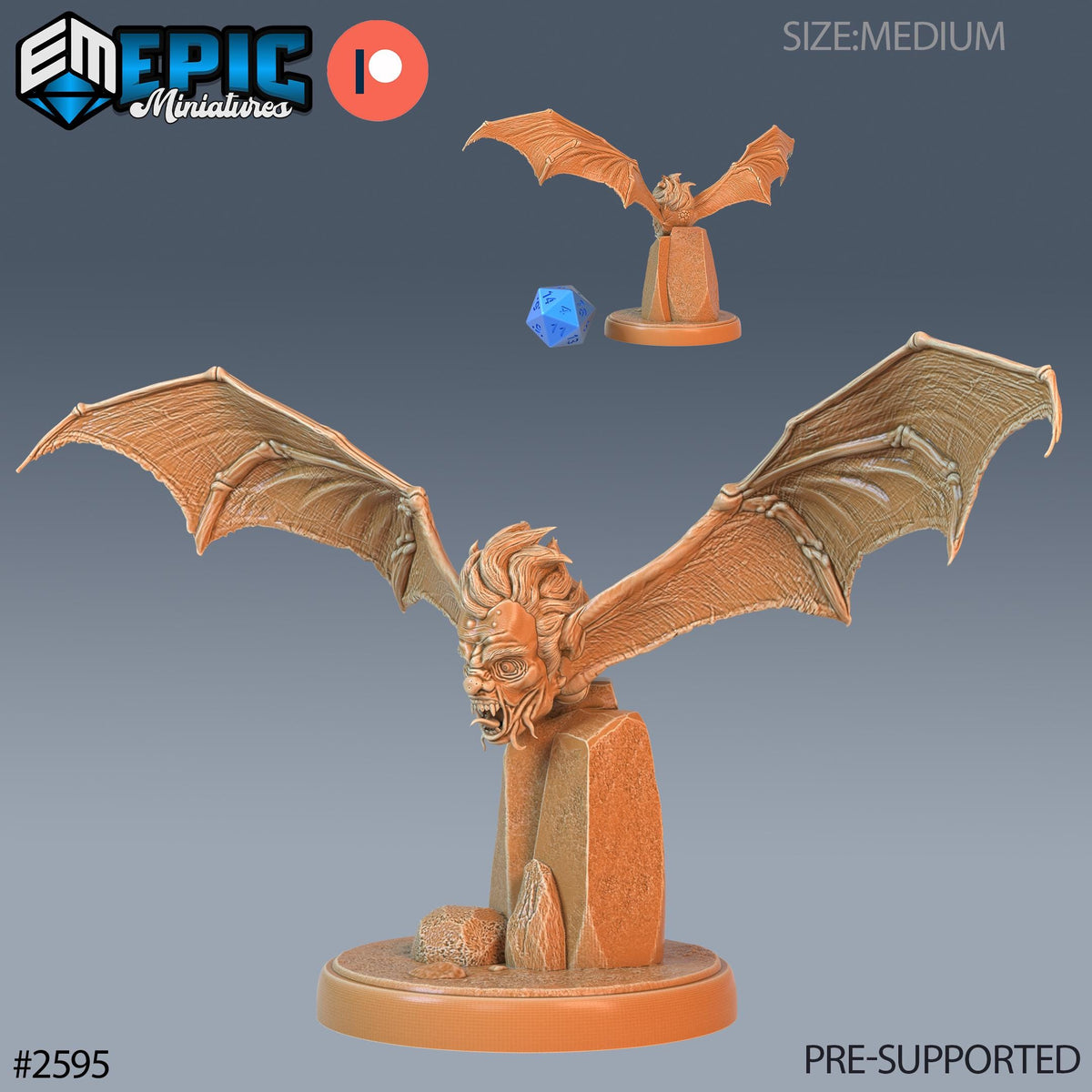 Flying Head Hungry #3 front DND miniature Vampires Curse 16k resin