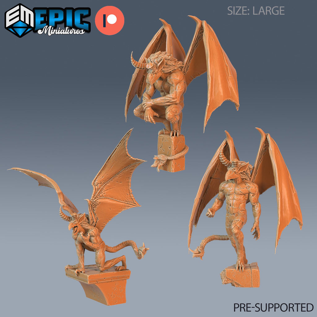 Gargoyle Set of 3 DND miniatures group photo Vampires Curse