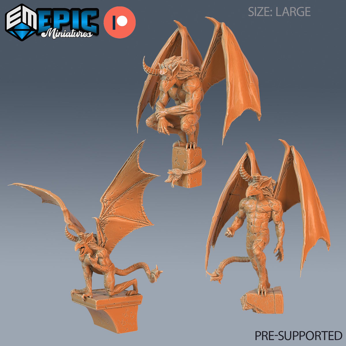 Gargoyle Set of 3 DND miniatures group photo Vampires Curse