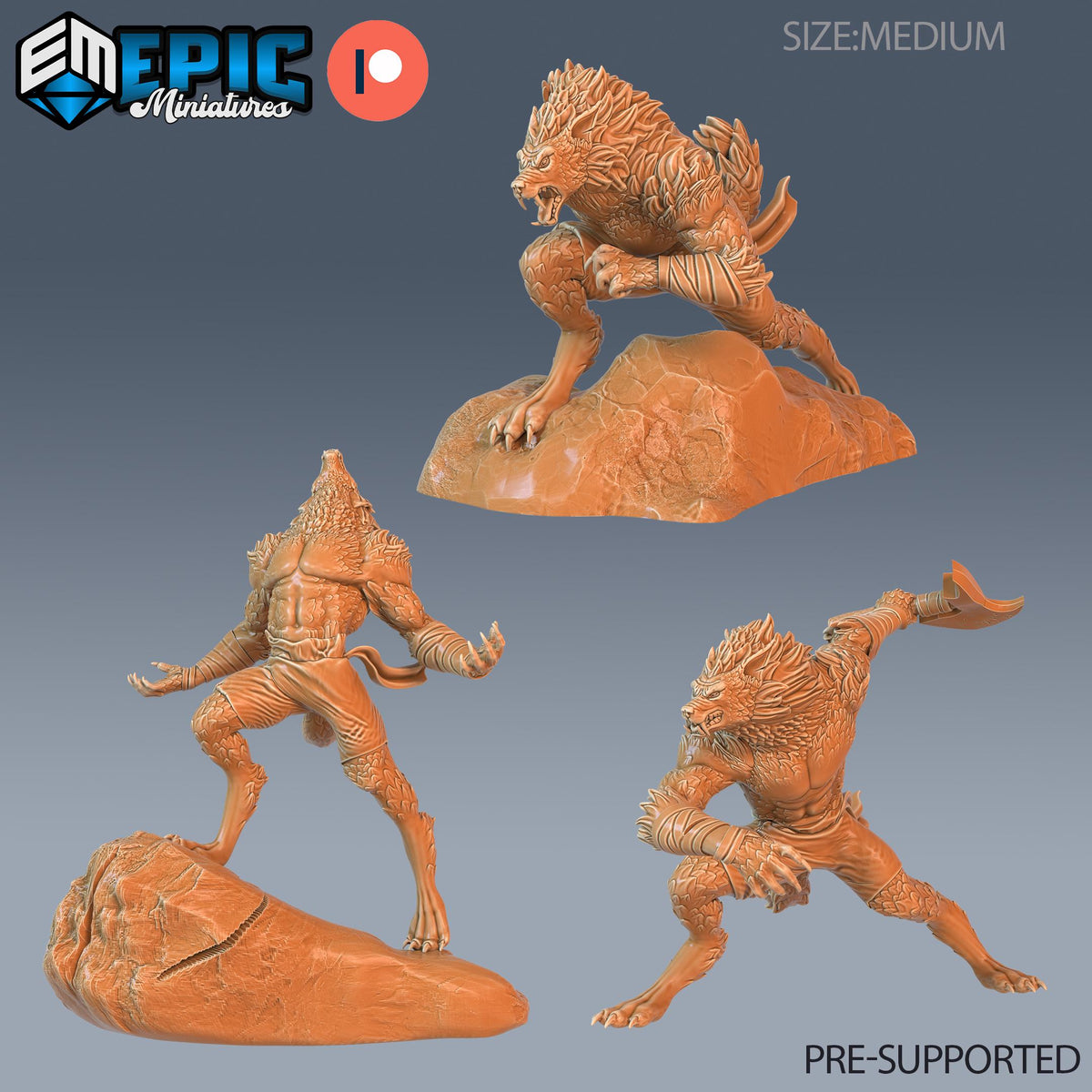 Cursed Werewolf Set of 3 DND miniatures group photo Vampires Curse