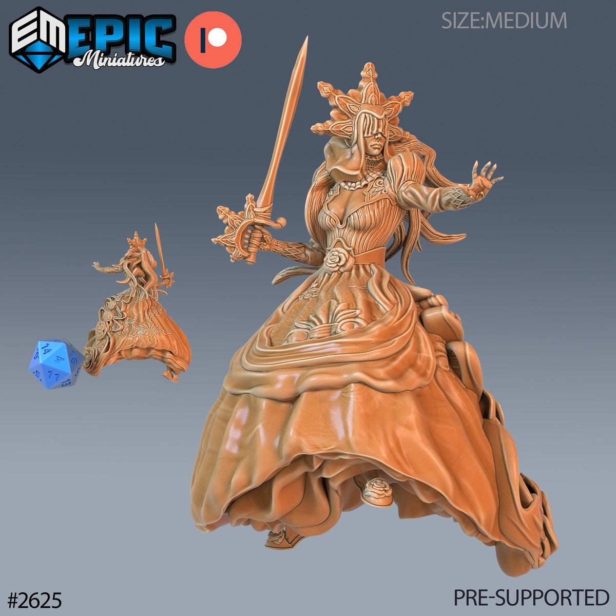 Dark Bride Option #2625 front DND miniature Vampires Curse 16k resin