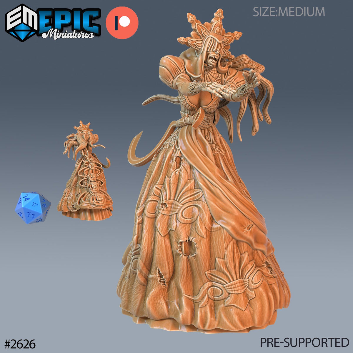 Dark Bride Option #2626 front DND miniature Vampires Curse 16k resin