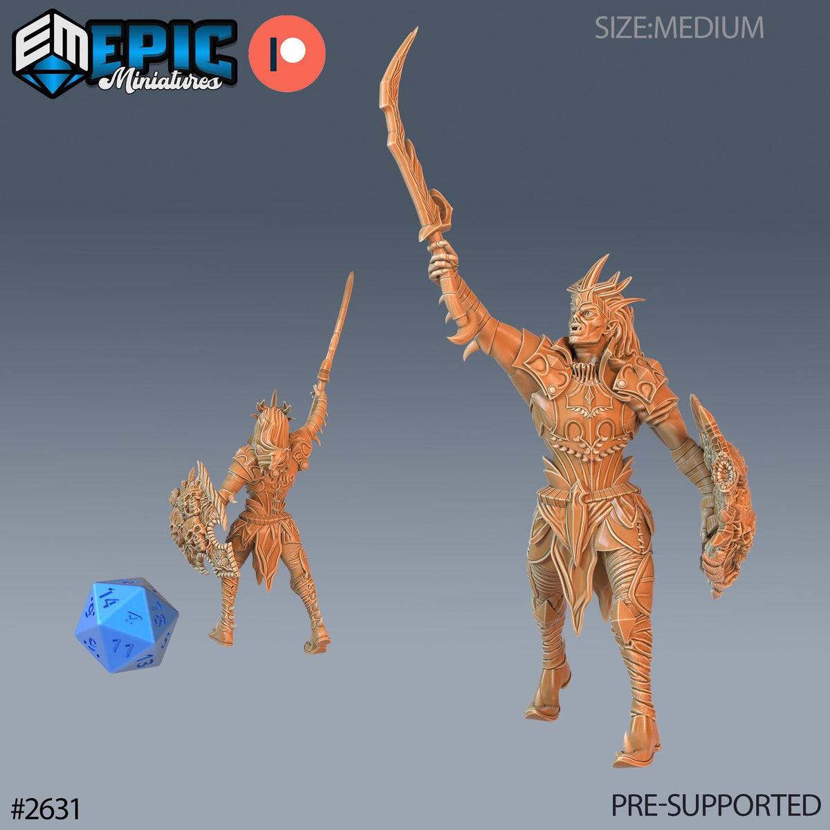 Blood Paladin Option #2631 front DND miniature Vampires Curse 16k resin