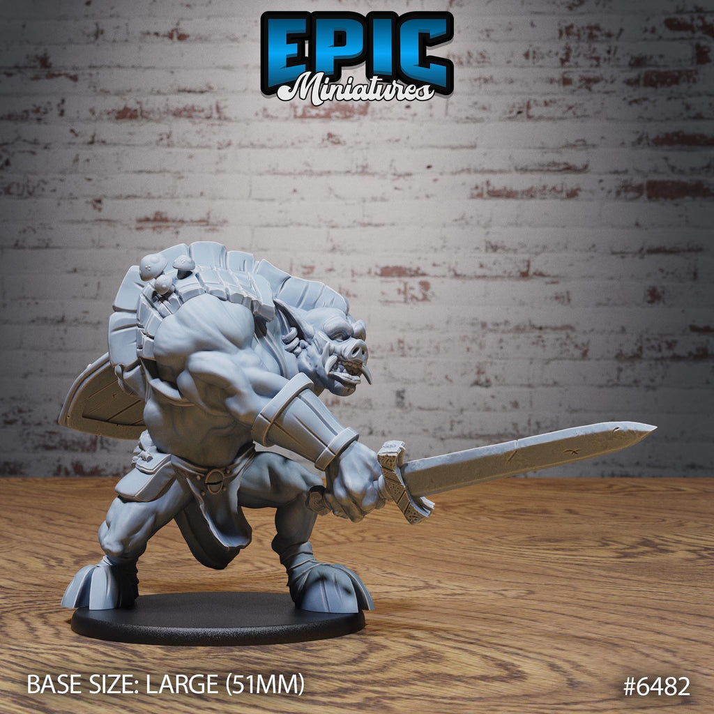 Pig Ogre Option #6482 front DND miniature Goblin Camp 16k resin