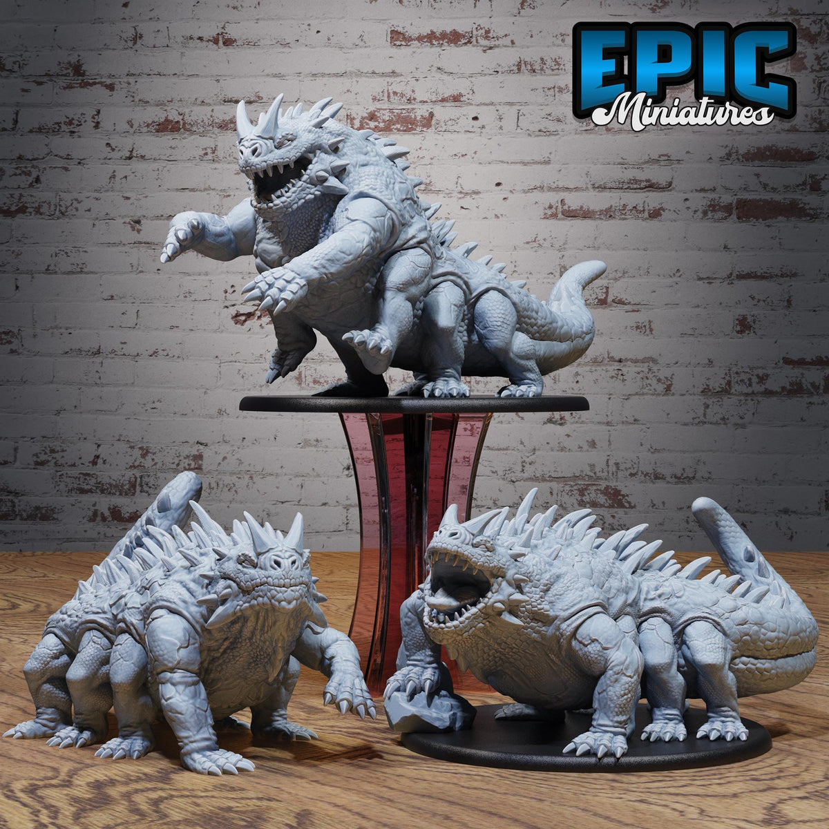 Classic Basilisk Set of 3 DND miniatures group photo Goblin Camp