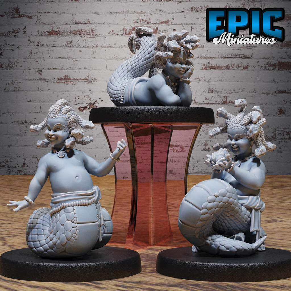Baby Gorgon Set of 3 DND miniatures group photo Goblin Camp